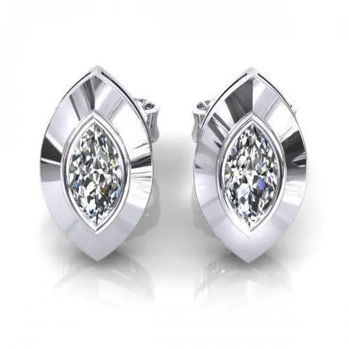 0.25-2.00 CT Marquise Cut Diamonds - Stud Earrings