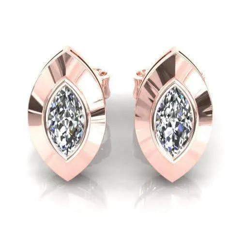 0.25-2.00 CT Marquise Cut Diamonds - Stud Earrings