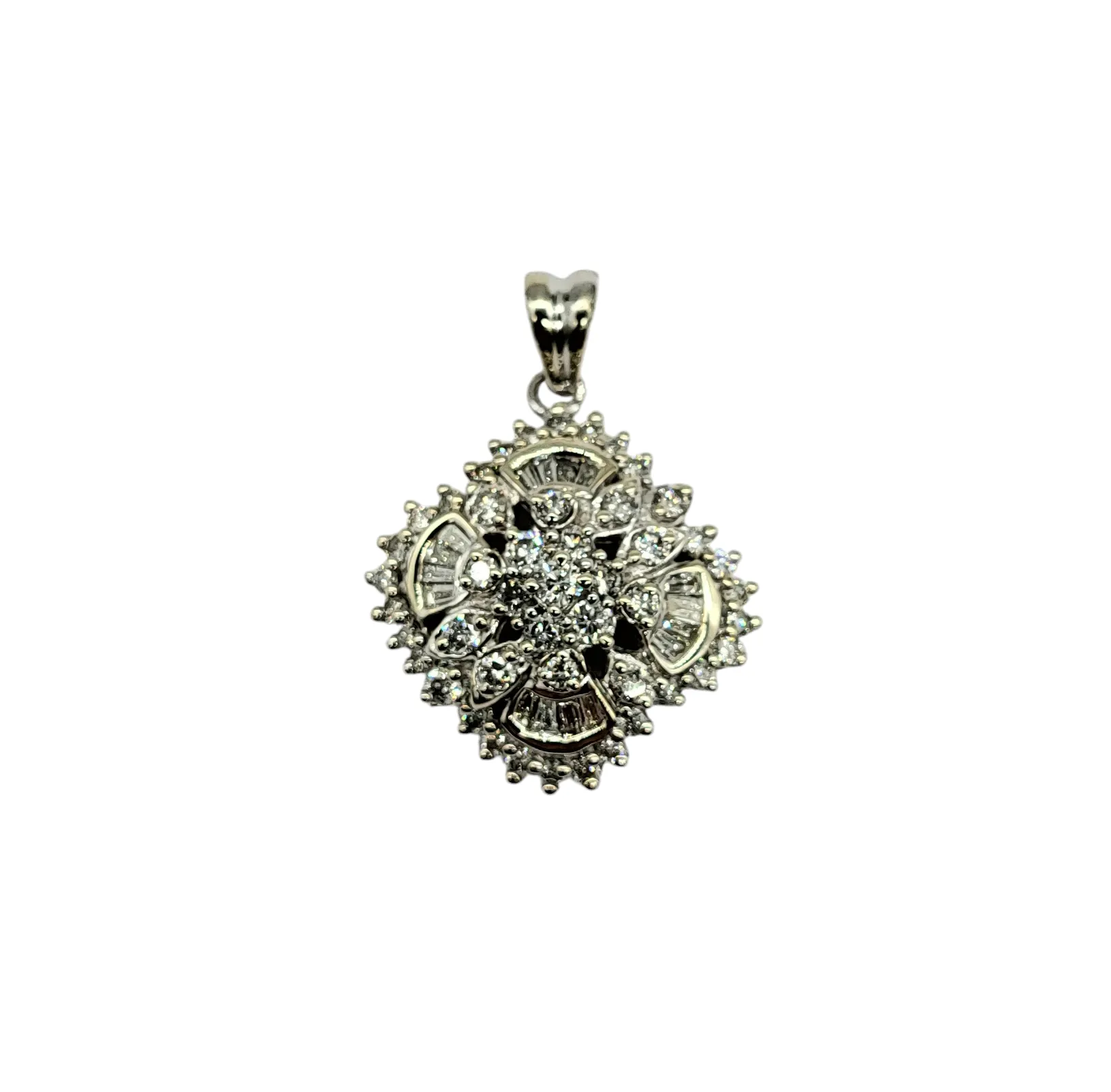 1 Carat Total Weight Diamond Cluster Pendant