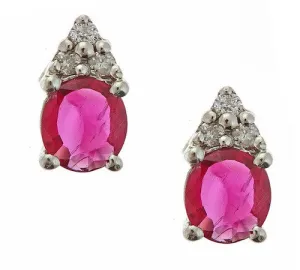 10K GOLD RUBY EARRING SKU# 80030