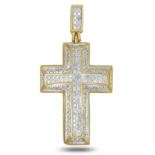 10KY 0.35CTW DIAMOND CROSS PENDANT