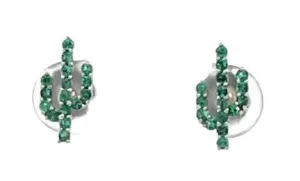 14 Karat White Emeralds Gemstone Earrings