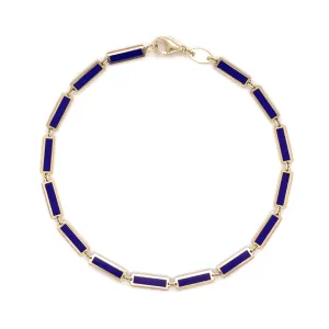 14k Gold & Lapis Bar Bracelet