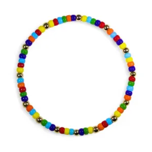 14K Gold Colorful Beaded Bracelet