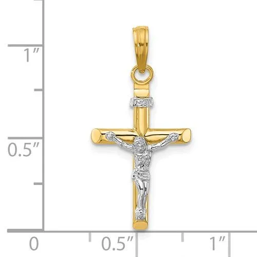 14K TT Gold Hollow Crucifix 1.9grm