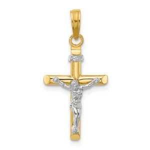 14K TT Gold Hollow Crucifix 1.9grm