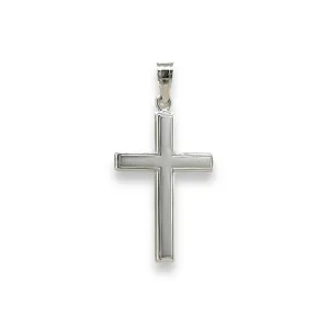 14K W Gold Hollow Cross