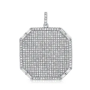 14K White Gold Diamond Pave Locket