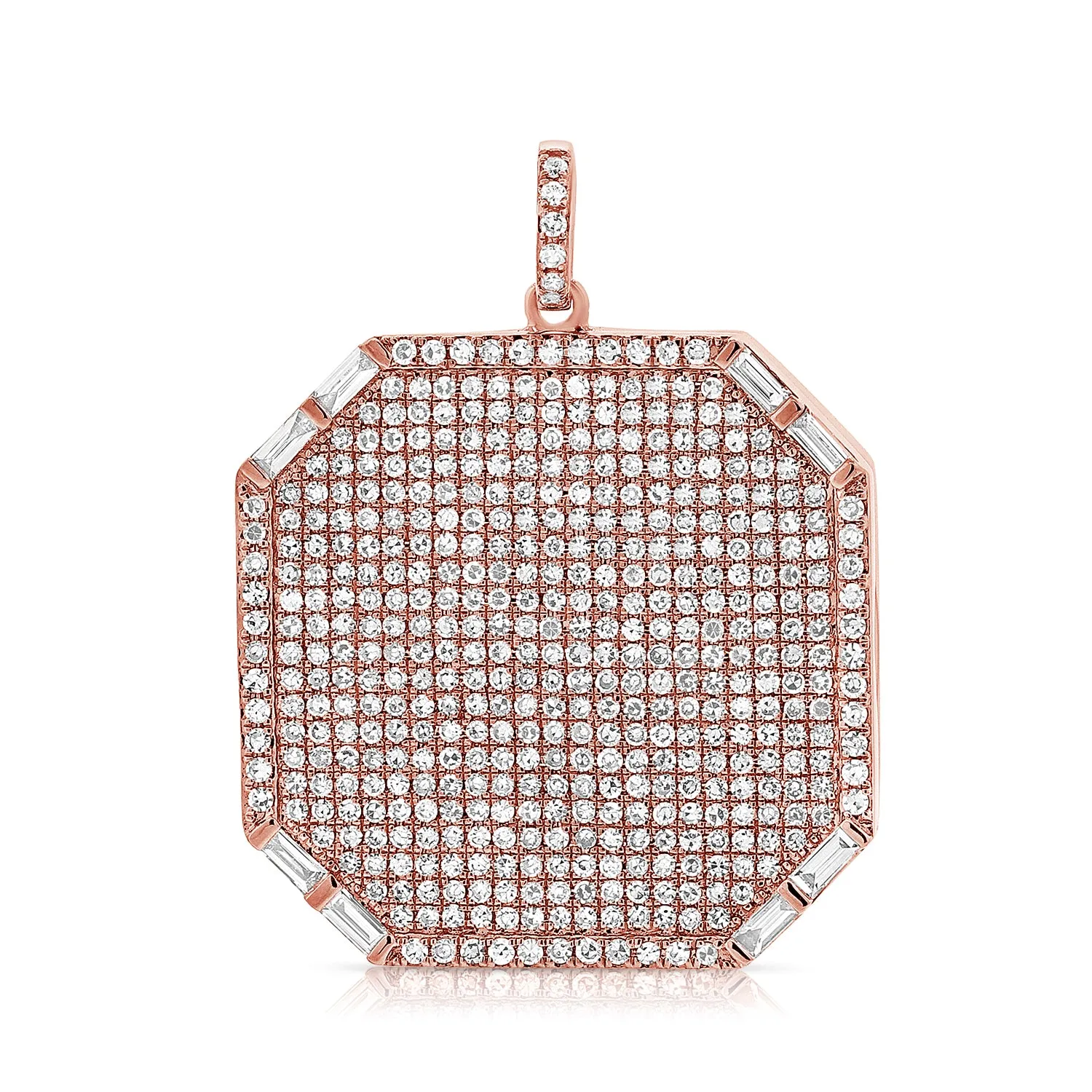 14K White Gold Diamond Pave Locket