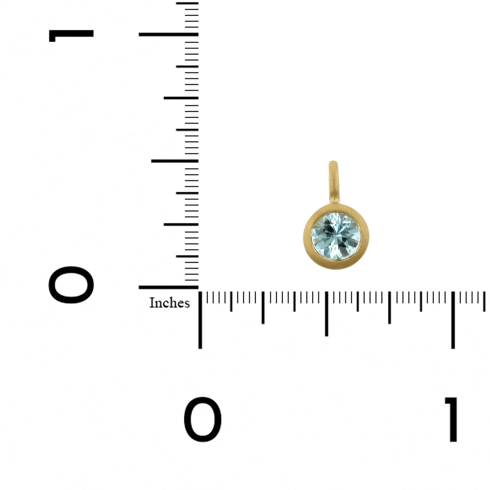 18K Yellow Gold Bezel Set Round Aquamarine Pendant