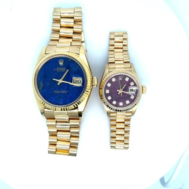 1976 Rare Lapis Dial 18kt Gold Rolex 36mm Datejust Ref 1601