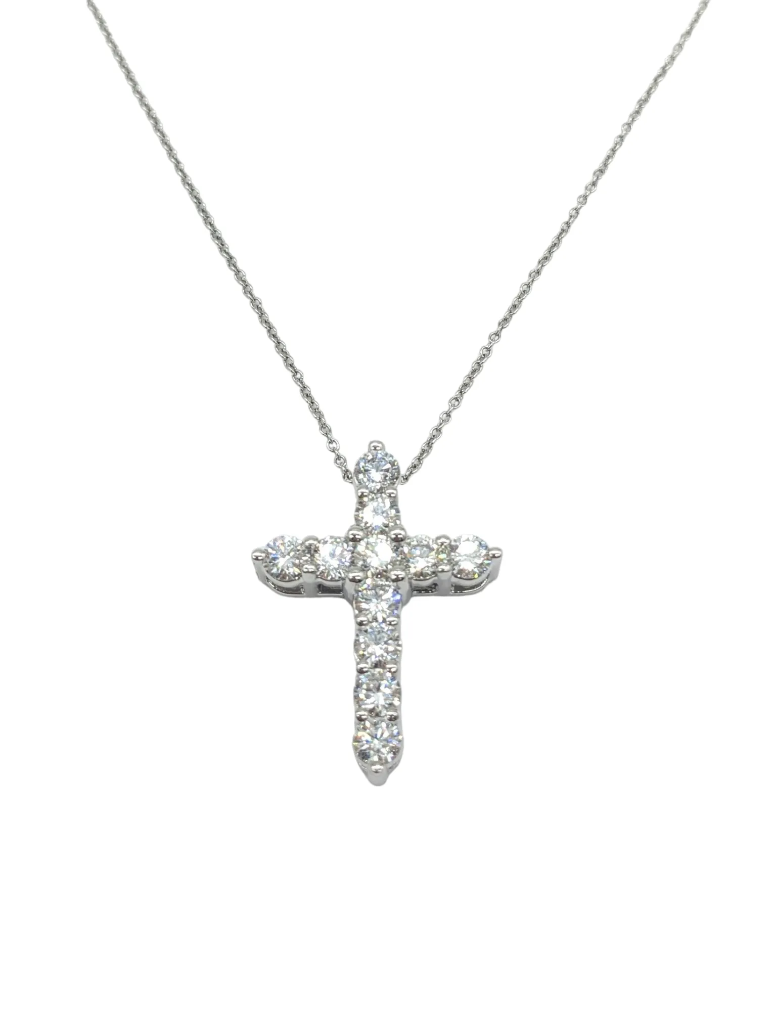 2 Carat Total Weight Lab Grown Diamond Cross W/Chain