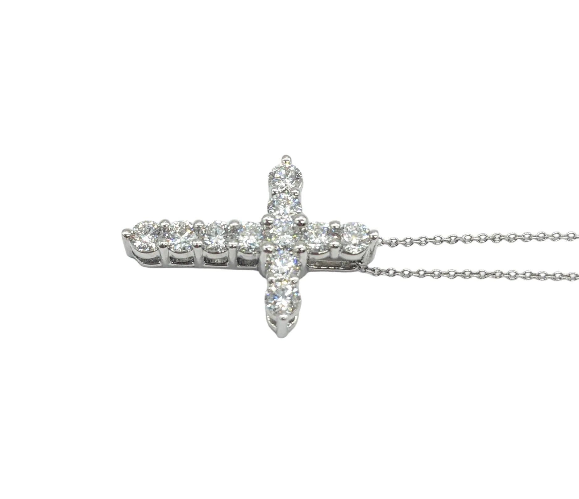 2 Carat Total Weight Lab Grown Diamond Cross W/Chain