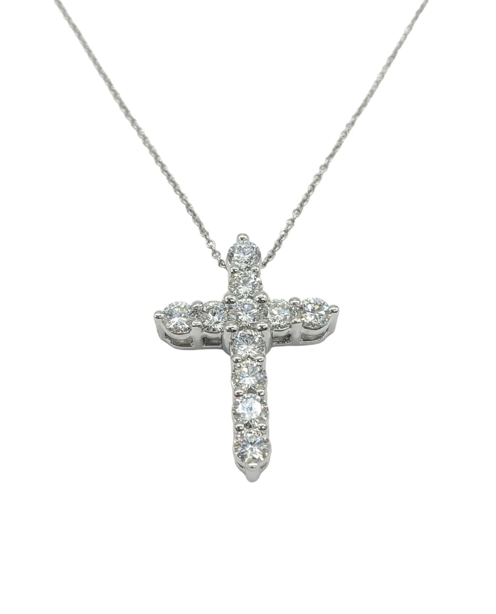 2 Carat Total Weight Lab Grown Diamond Cross W/Chain