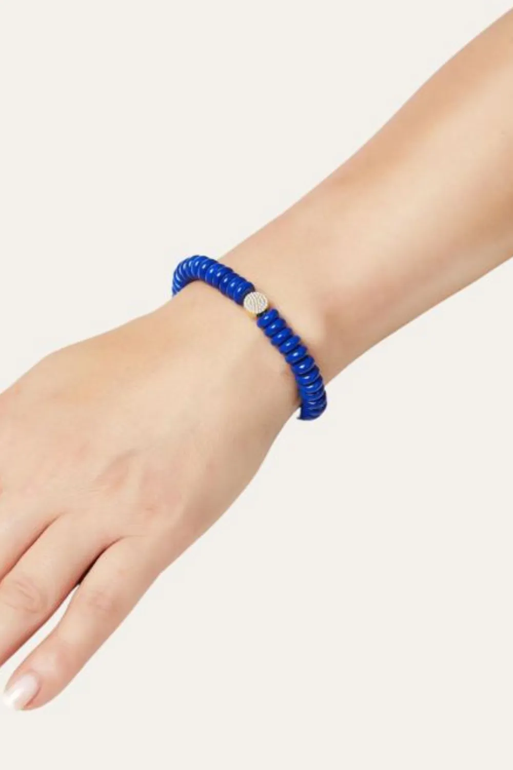 6,5 mm lapis bead bracelet