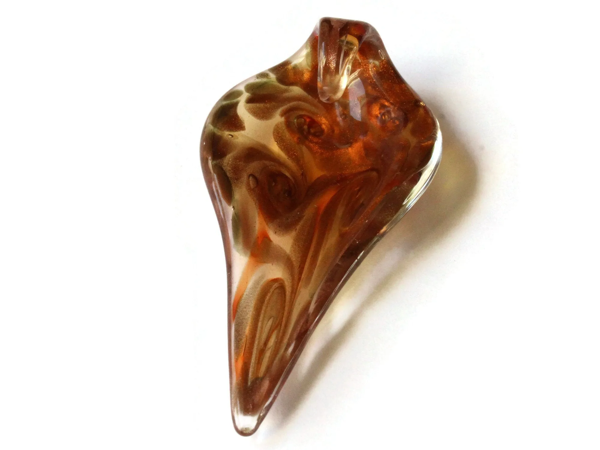 72mm Brown Foil Glass Drip Pendant