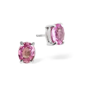 Acotis Diamonds 9K White Gold Pink Sapphire Earrings Z1439