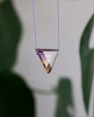 Ametrine Triangle Vegan Silk Necklace