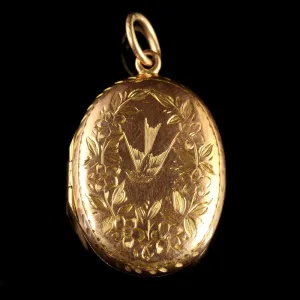 Antique Edwardian Rose Gold Locket Dated Chester 1911