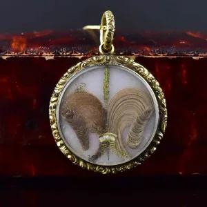 Antique Prince of Wales Pearl Repousse Engraved 1847b Georgian Locket