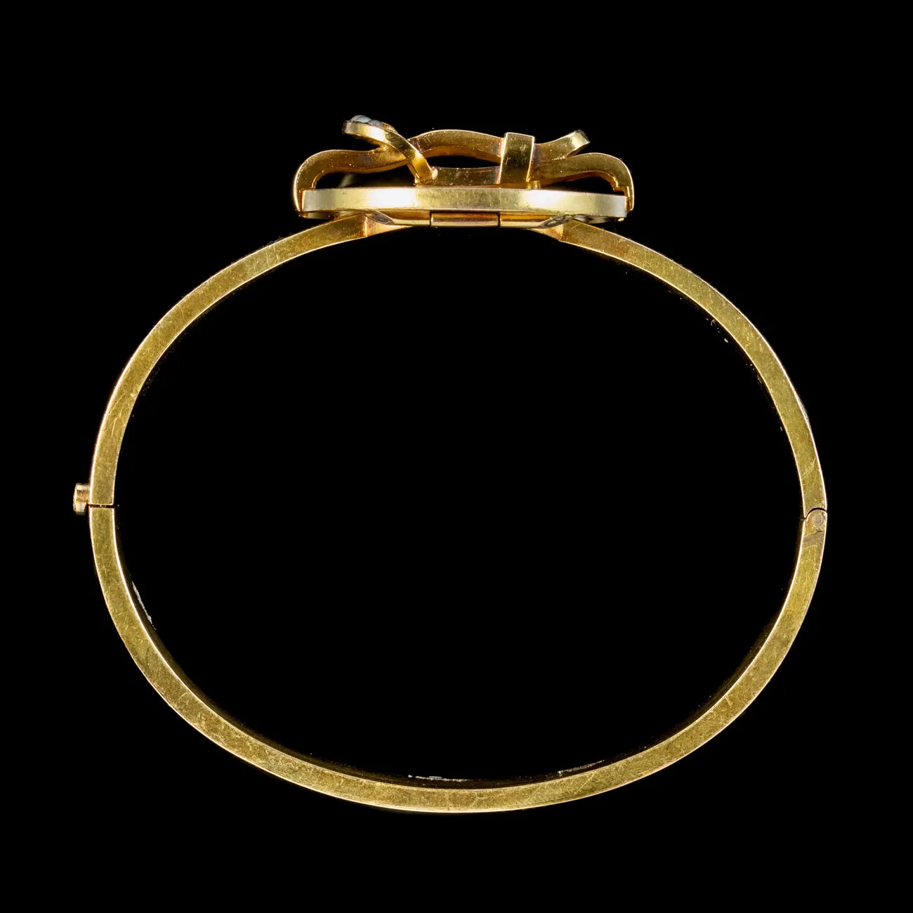 Antique Victorian Buckle Locket Bangle 18ct Gold Circa 1890