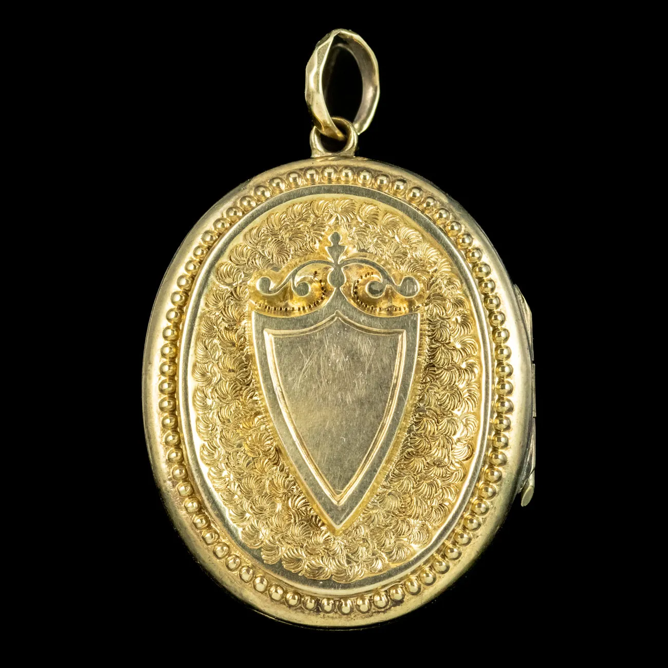 Antique Victorian Turquoise Laurel Locket 18ct Gold Gilt