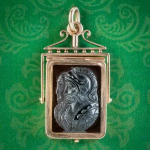 Antique Victorian Venus And Mars Agate Cameo Locket 15ct Gold