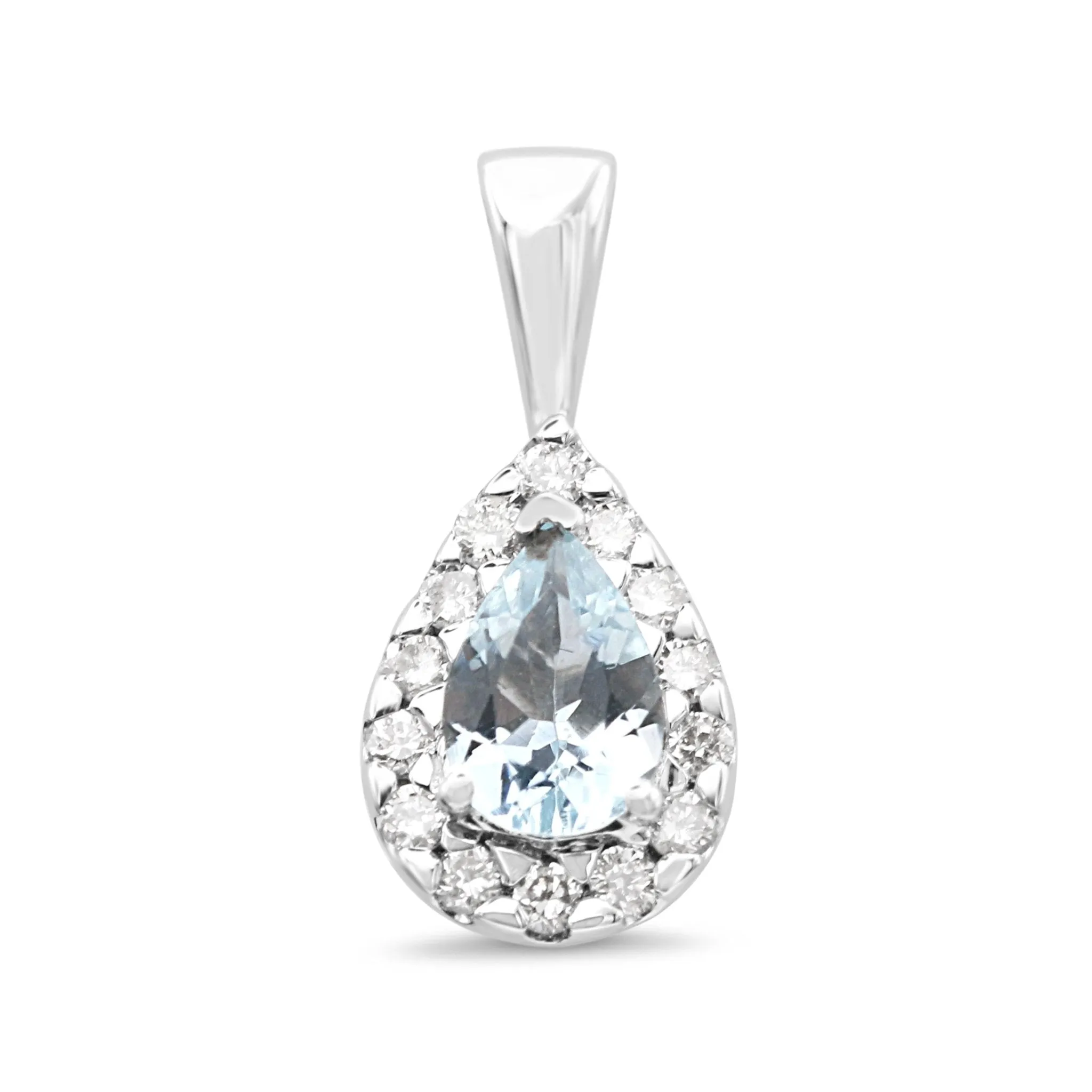 Aquamarine & Diamond Pendant - 18ct White Gold