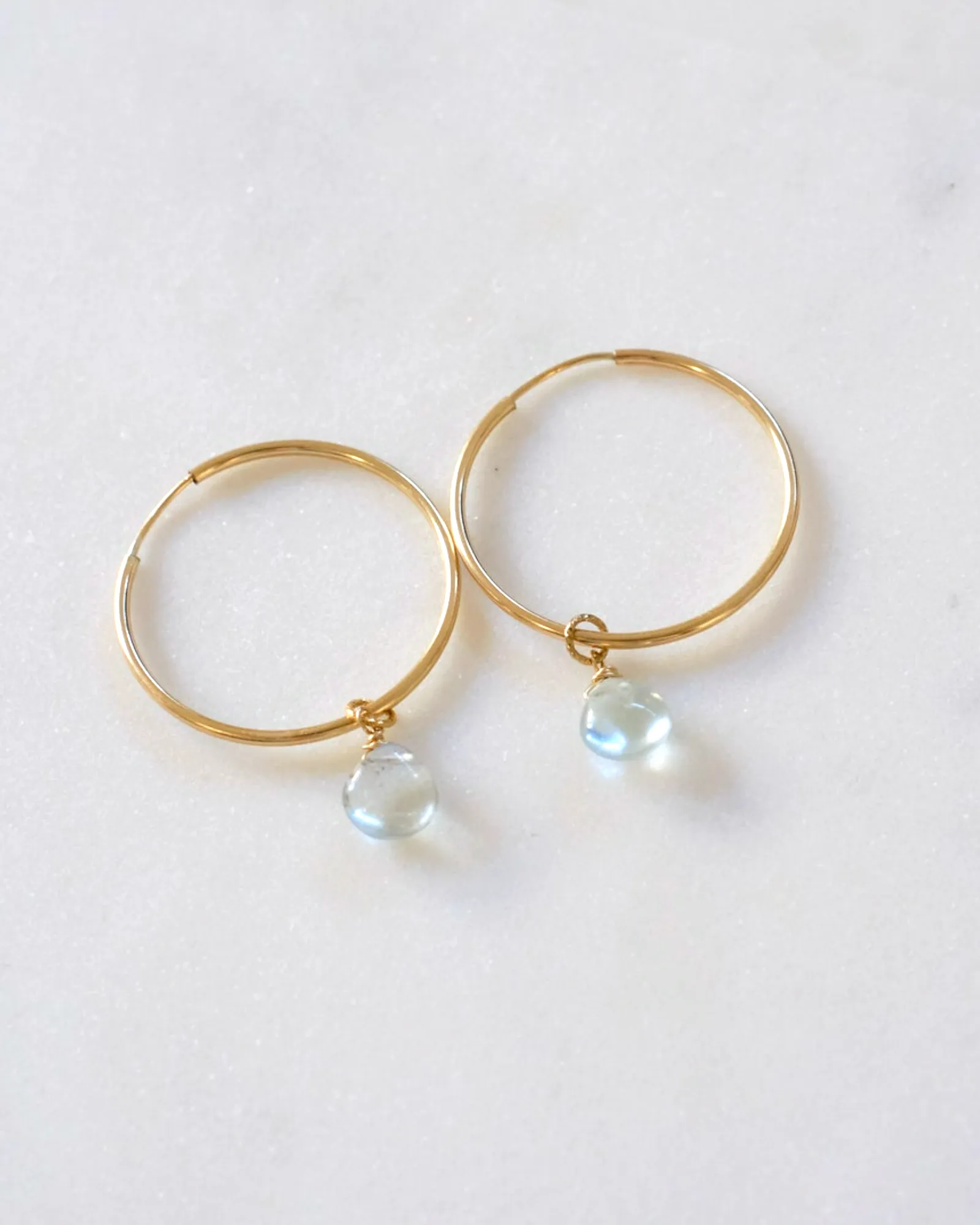 Aquamarine Hoop Earrings