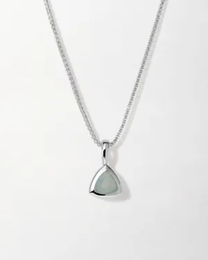 Aquamarine March Birthstone Necklace - Silver