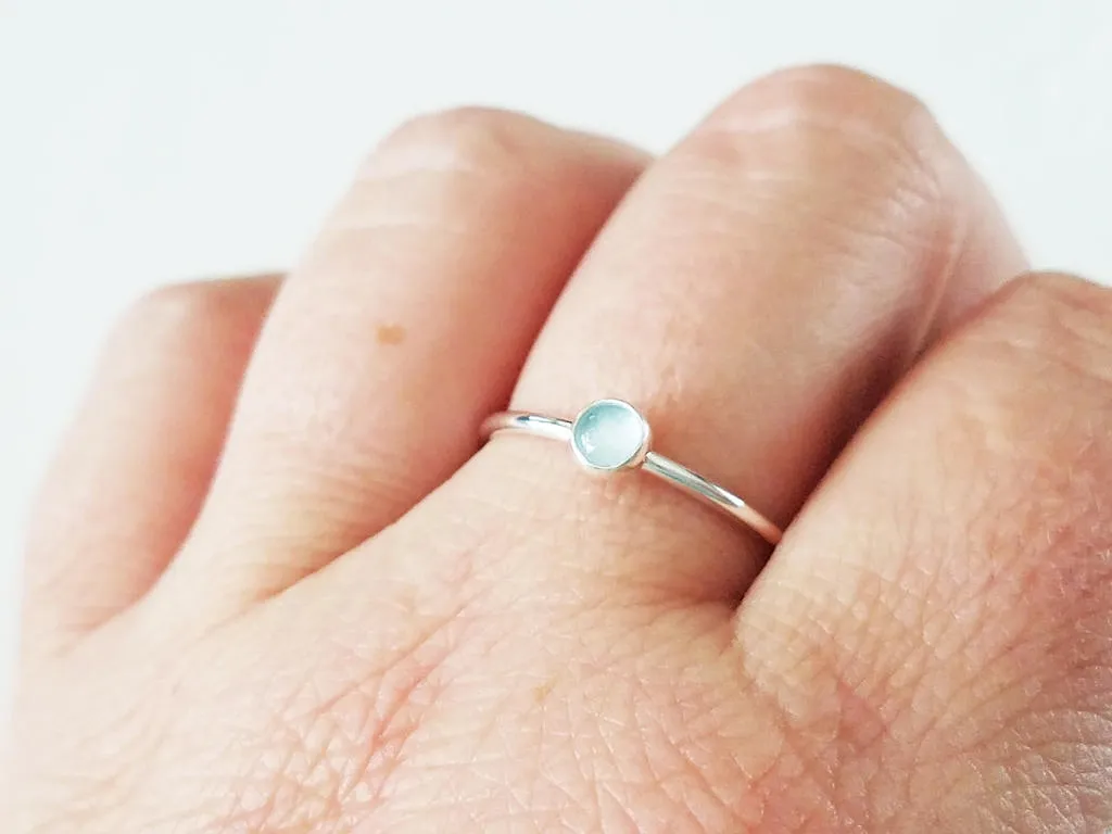 Aquamarine Ring in Sterling Silver