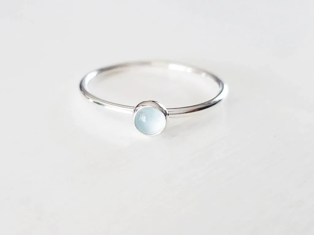 Aquamarine Ring in Sterling Silver