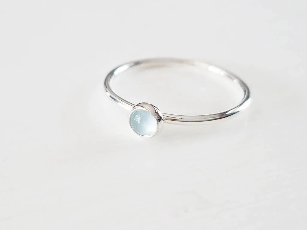 Aquamarine Ring in Sterling Silver