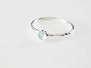 Aquamarine Ring in Sterling Silver