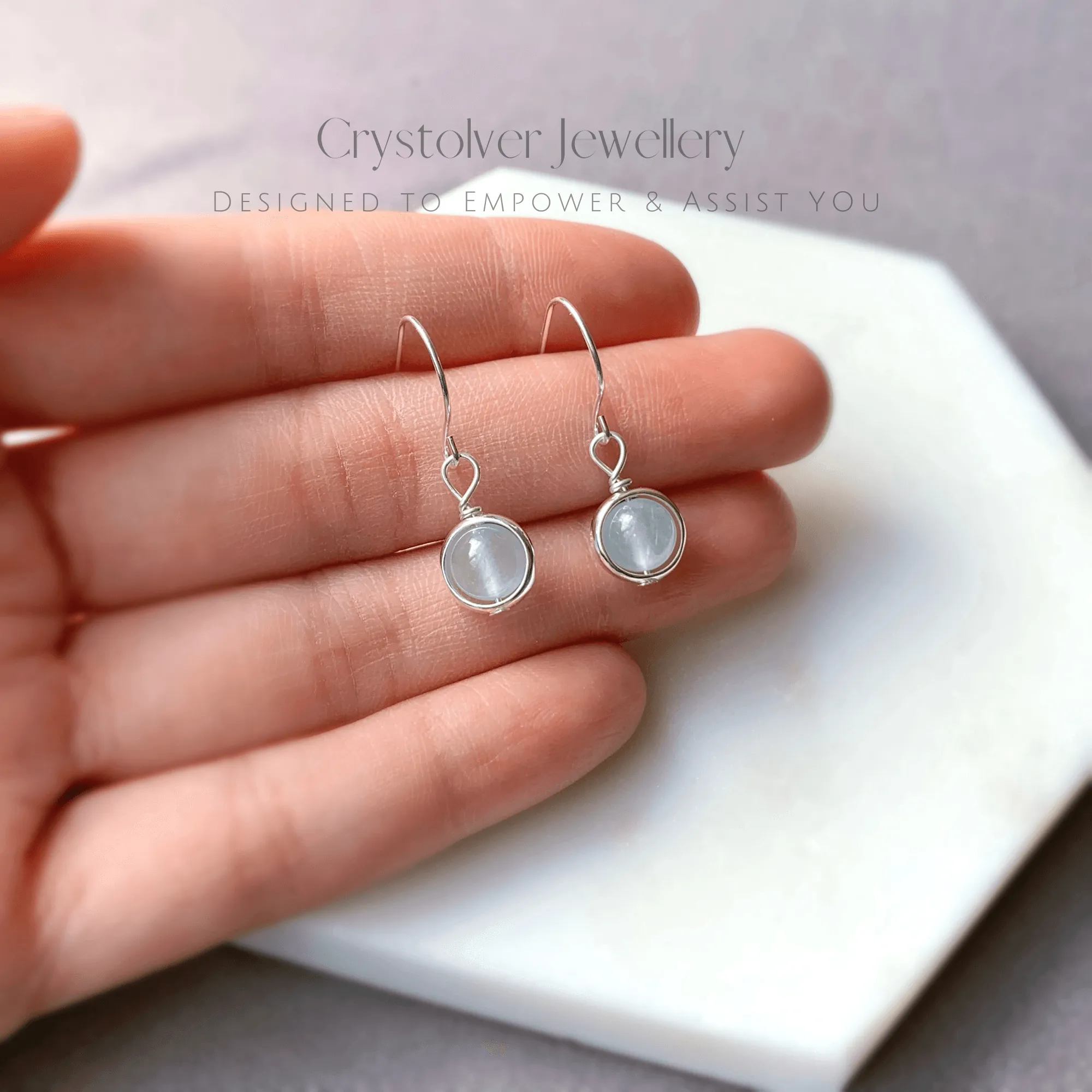 Aquamarine Sterling Silver Hoop Earrings