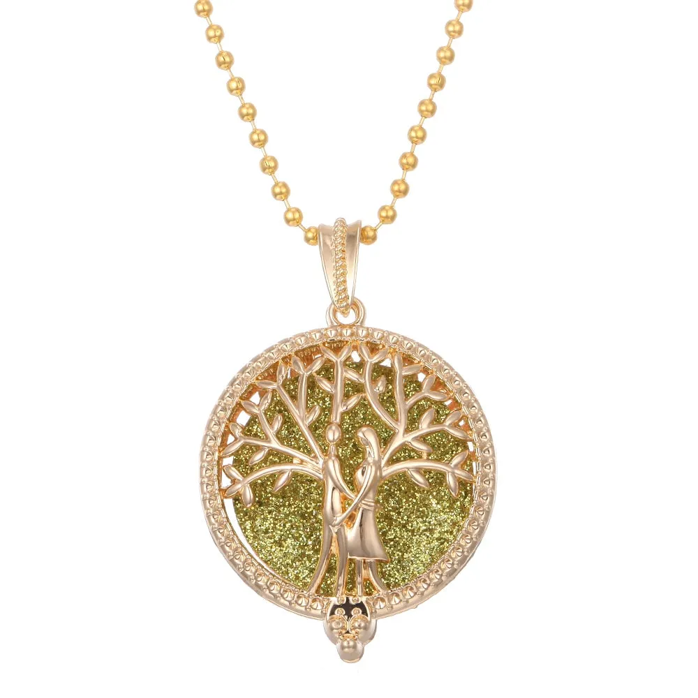 Aromatherapy Necklace Tree of Life Diffuser,Pendant Essential Oil Perfume Aroma Diffuser Necklace