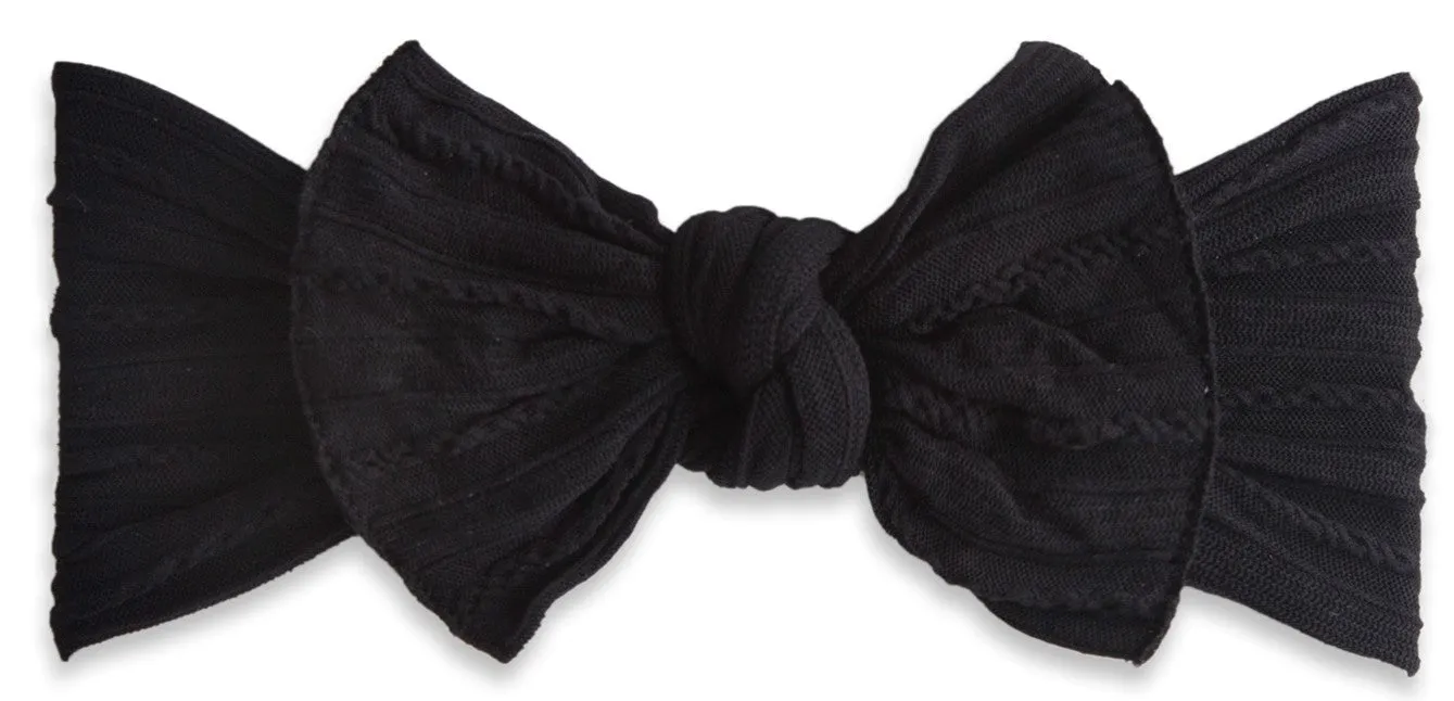 Baby Bling Black Cable Knit Knot Headband