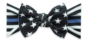 Baby Bling Blueline Printed Knot Headband