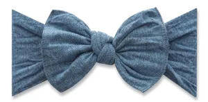 Baby Bling Heathered Denim Patterned Knot Headband