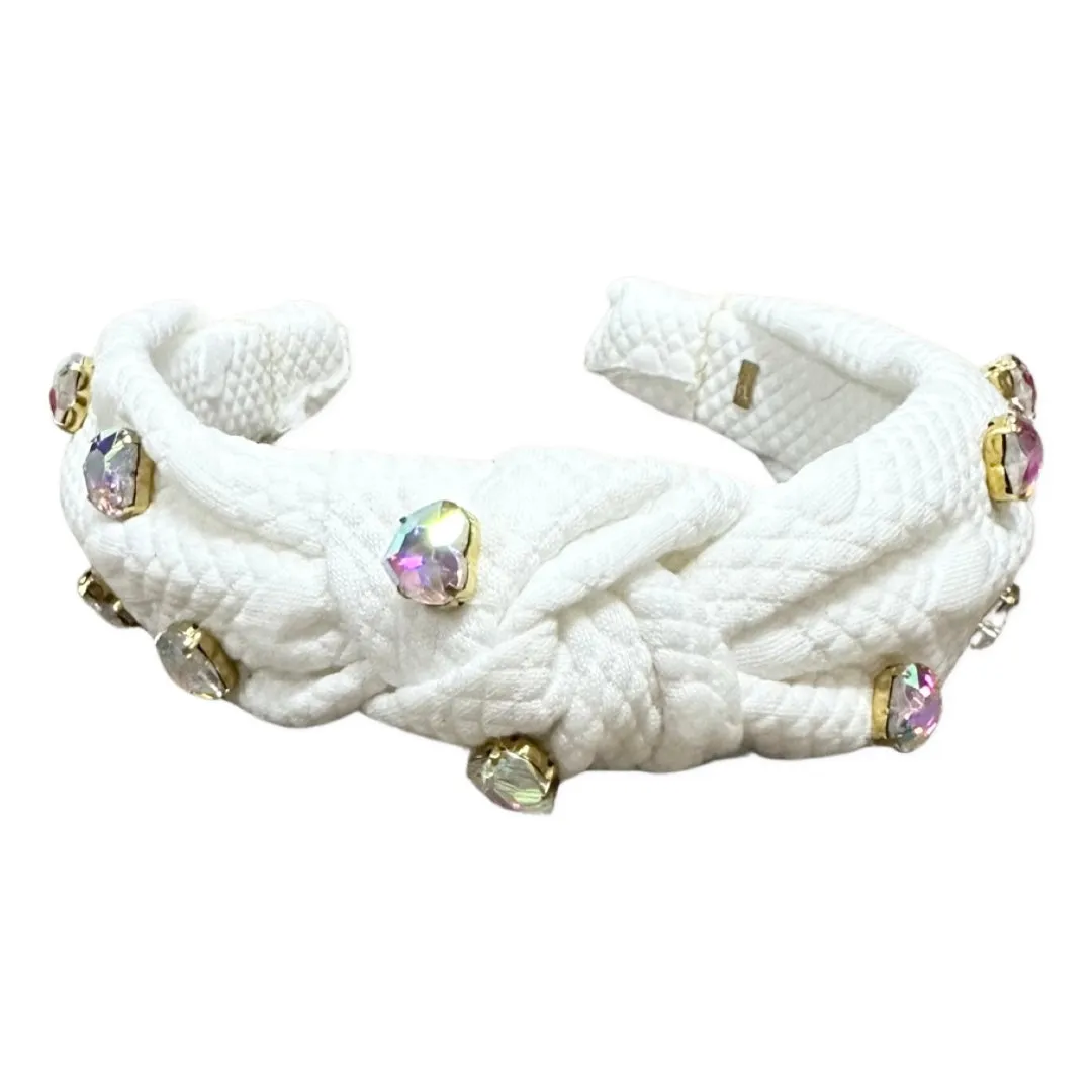 Bari Lynn Quilted Heart Jewel Knot Headband