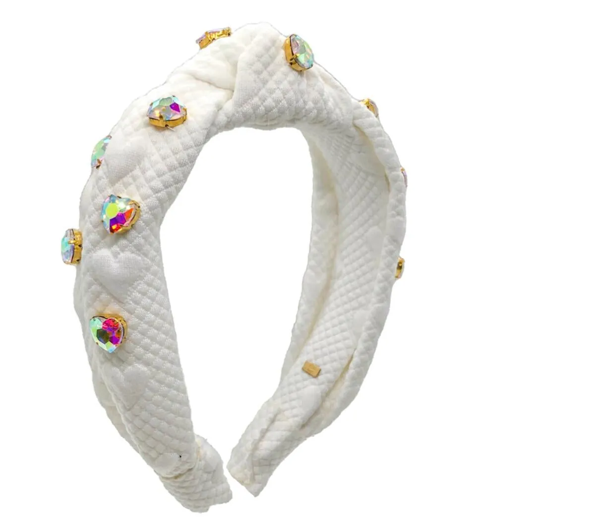 Bari Lynn Quilted Heart Jewel Knot Headband