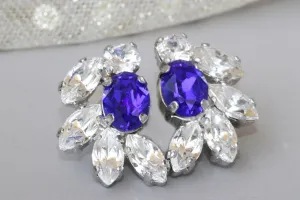 BLUE CLUSTER EARRINGS