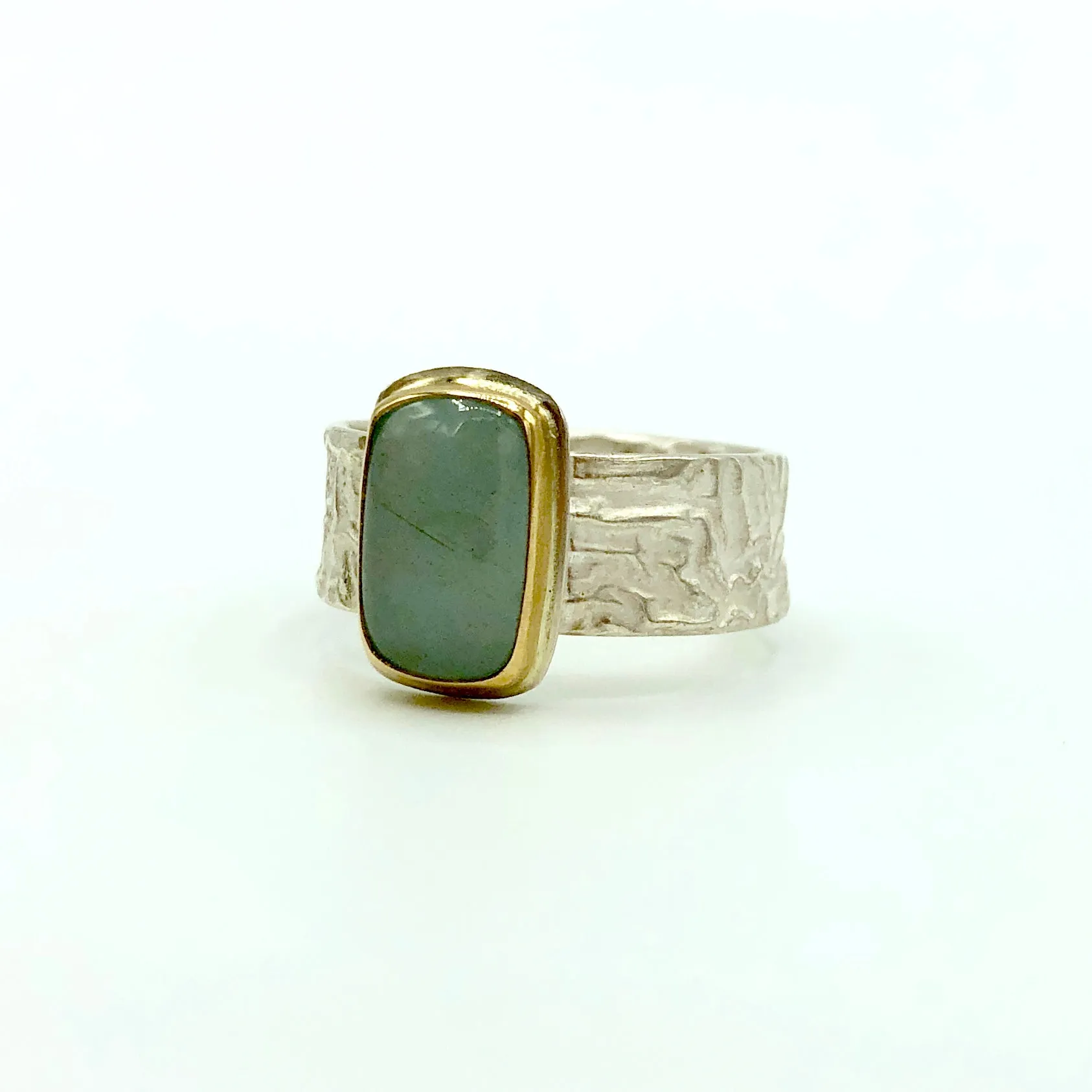 Brazilian Aquamarine Cushion Cabochon Ring