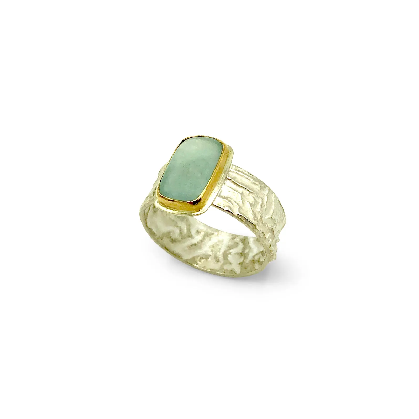 Brazilian Aquamarine Cushion Cabochon Ring