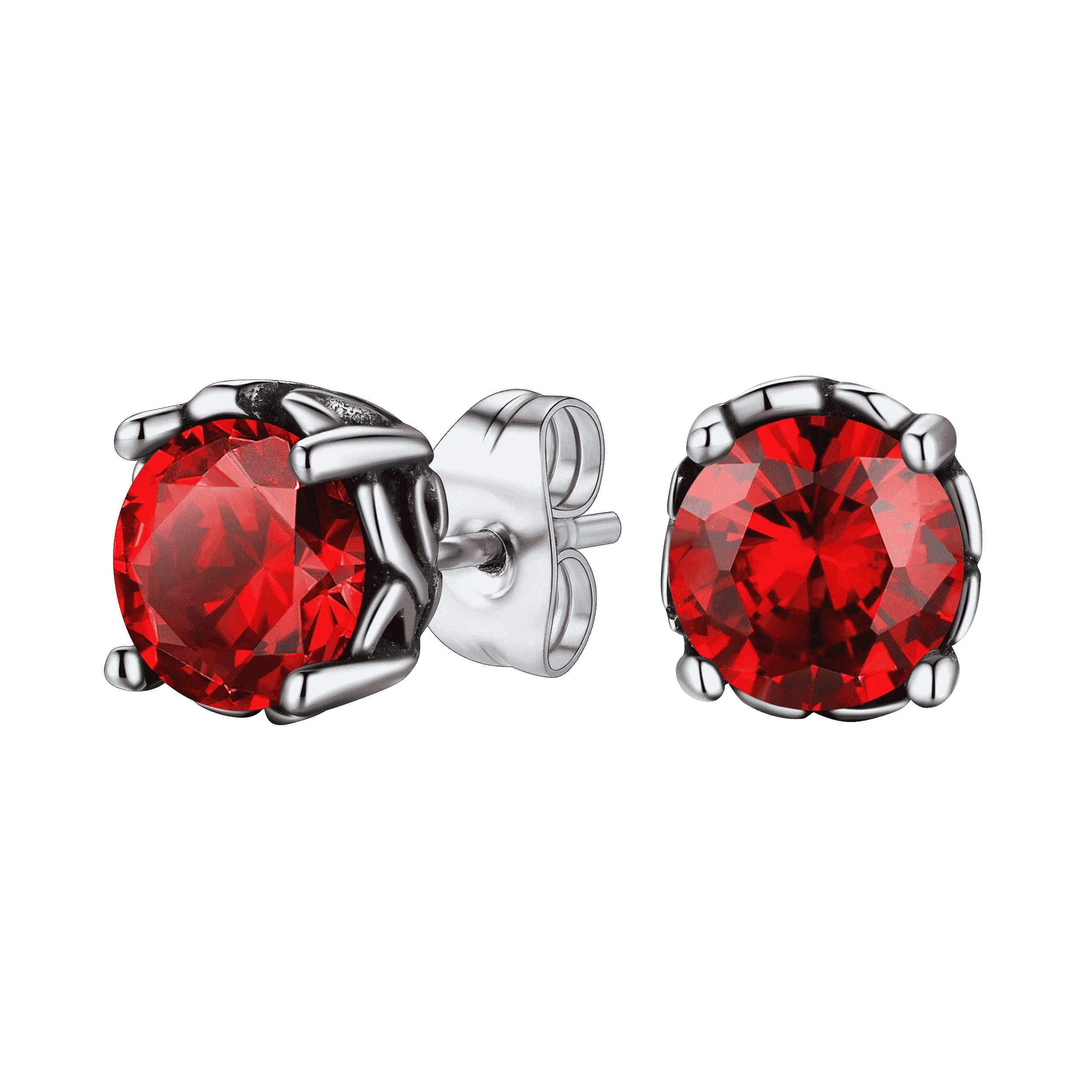 Celtic Ruby Stud Earrings for Men in Stainless Steel