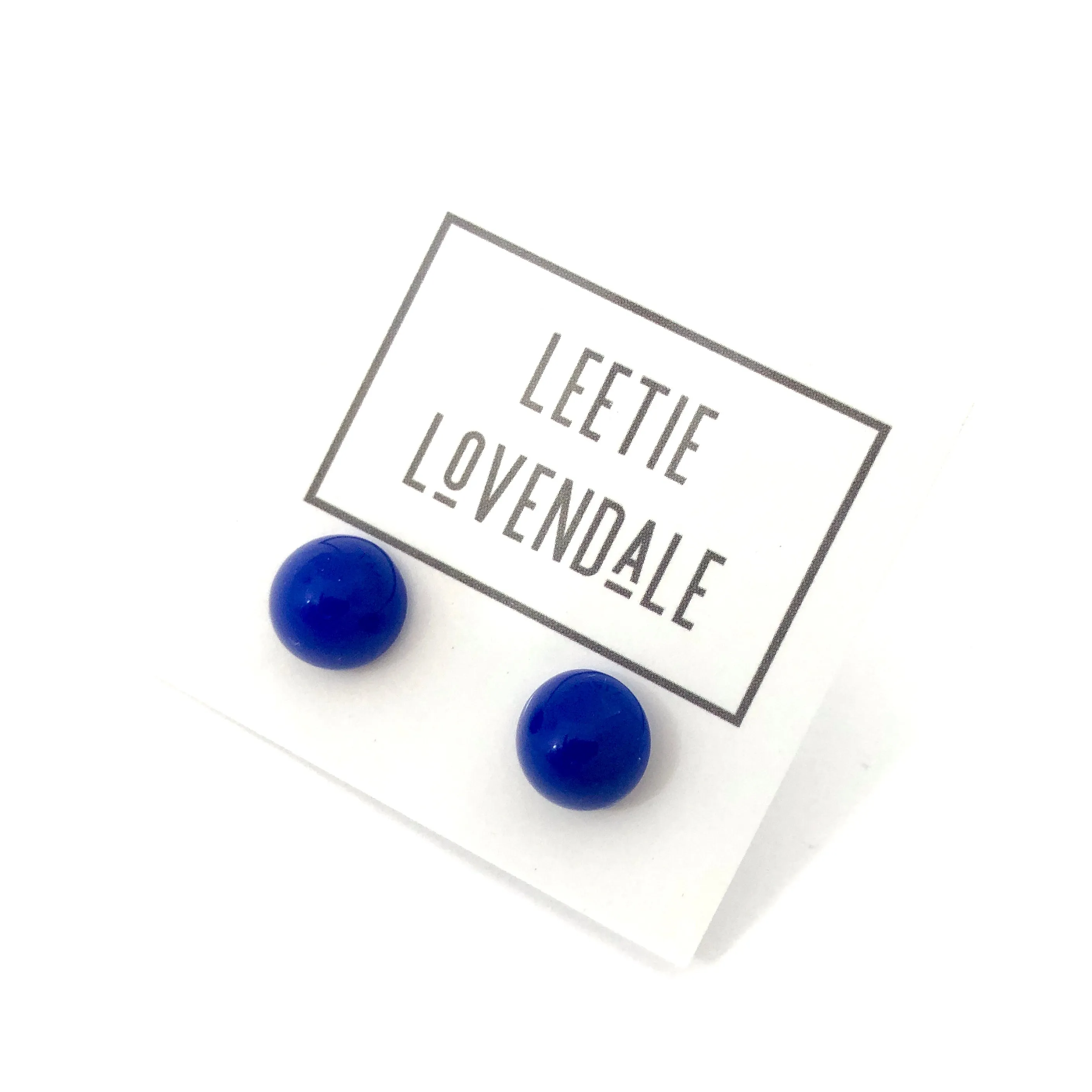 Cobalt Gumdrop Stud Earrings