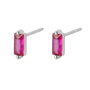 Cubic Zirconia Rectangle Stud Earrings, Golden 925 Sterling Silver Post Earrings, with 925 Stamp 7.8x3mm (Copy)