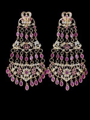 DER162 Naveen  jhoomar earrings ( Ruby    ) (  READY TO SHIP )