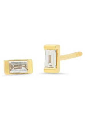 Diamond Baguette Studs