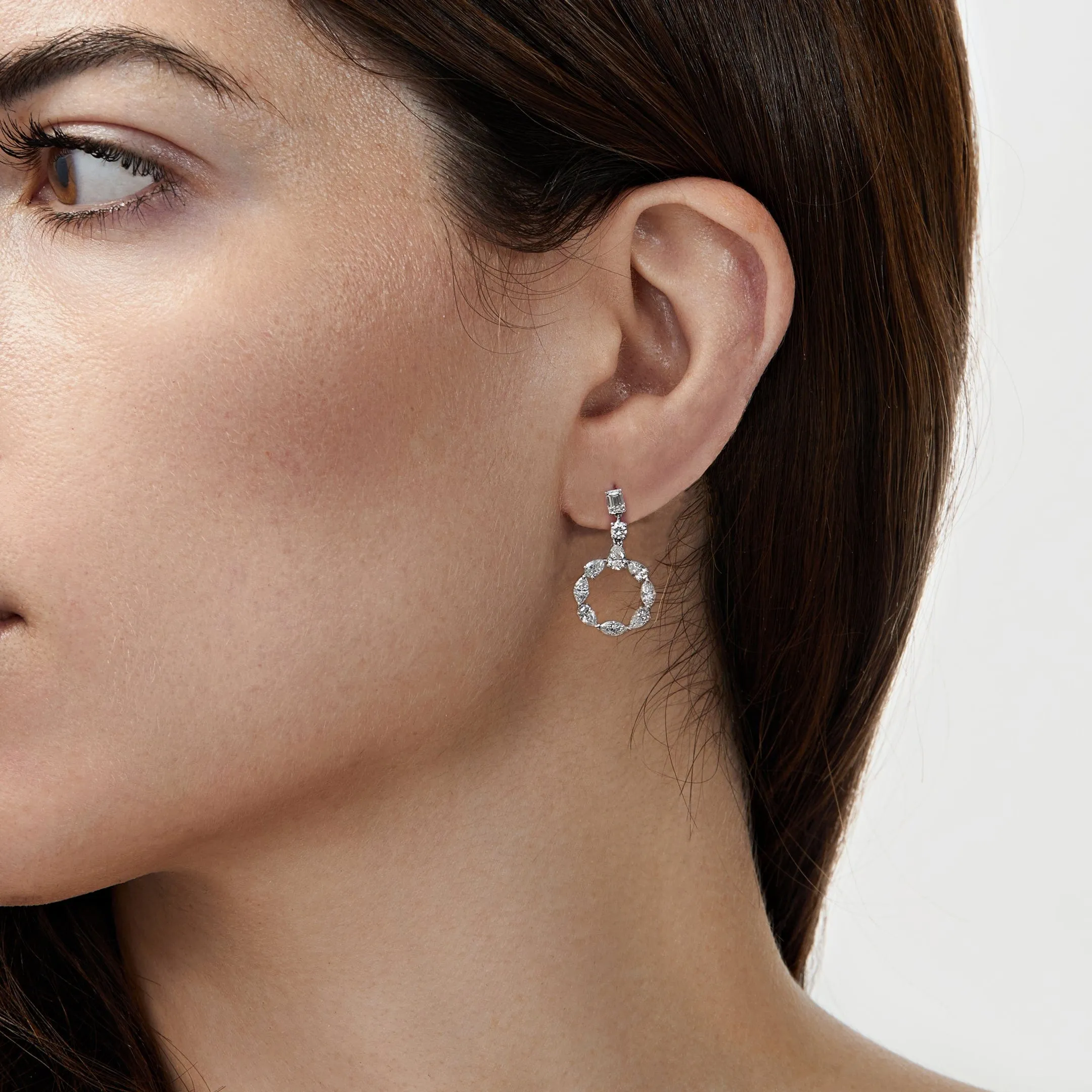 Diamond Circular Cut-Out Earrings